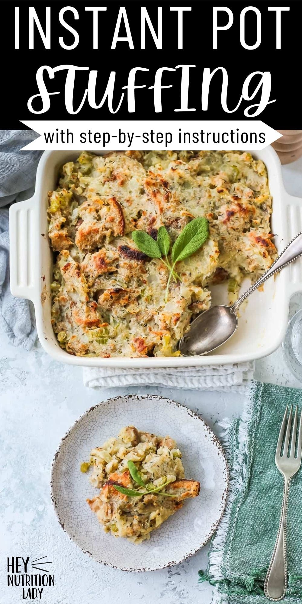 Instant Stuffing Vegetarian Mashed Potato Stuffing (Instant Pot) - Hey Nutrition Lady